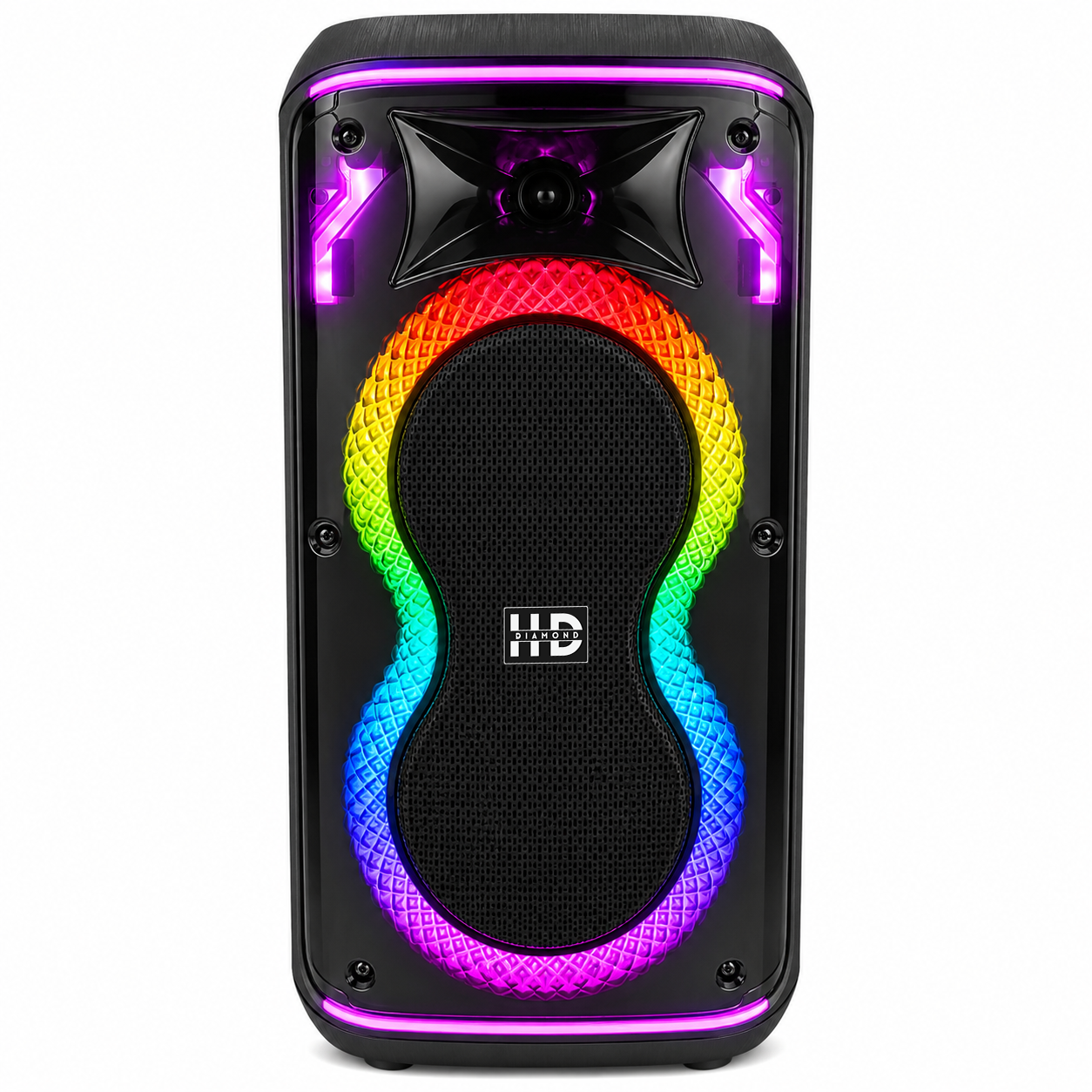 HD-T2082 Professional Portable Party Speaker with Dual 8" Woofers & Dragon Tail RGB Light