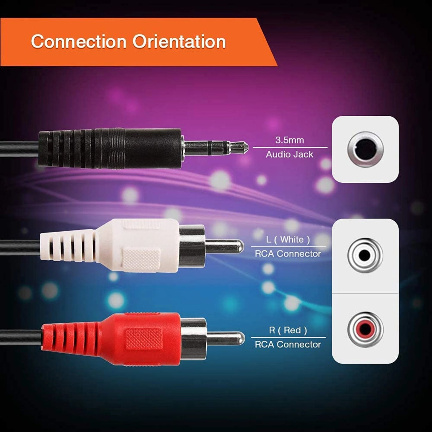 AUX to RCA Cable (3.5mm to 2 RCA) | Zero Delay Audio for TV to Speaker Connection