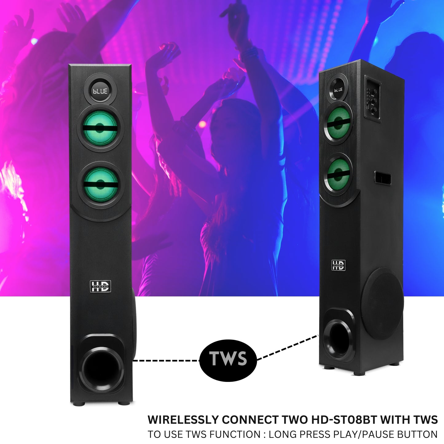 HD-ST08BT Single Tower Speaker
