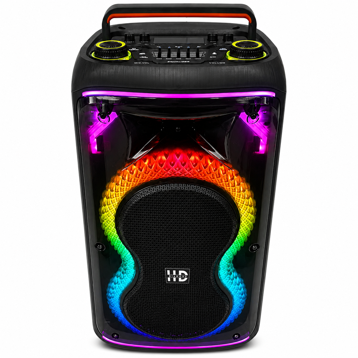 HD-T2082 Professional Portable Party Speaker with Dual 8" Woofers & Dragon Tail RGB Light