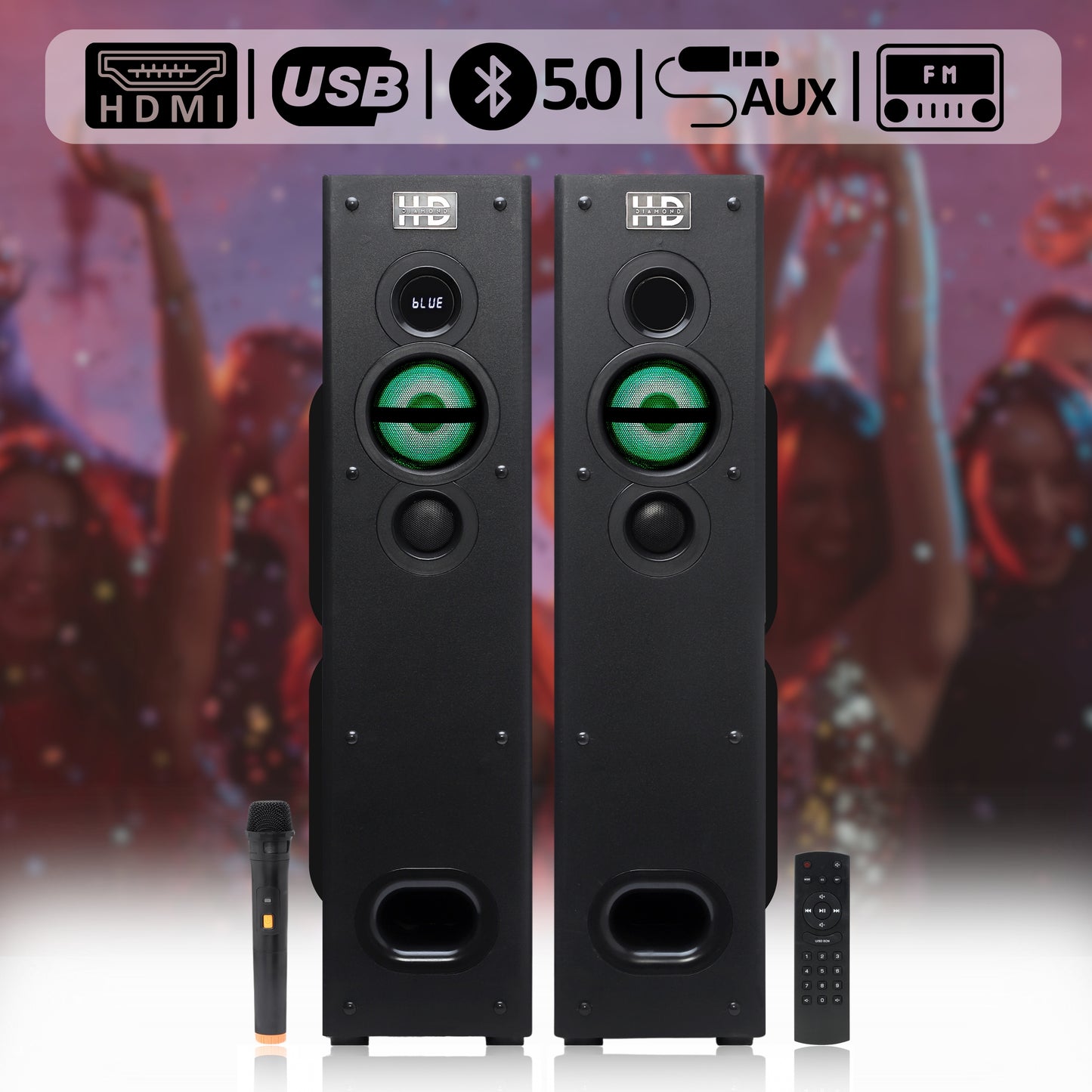 HD-8080BT 2.0 Multimedia Tower Speaker