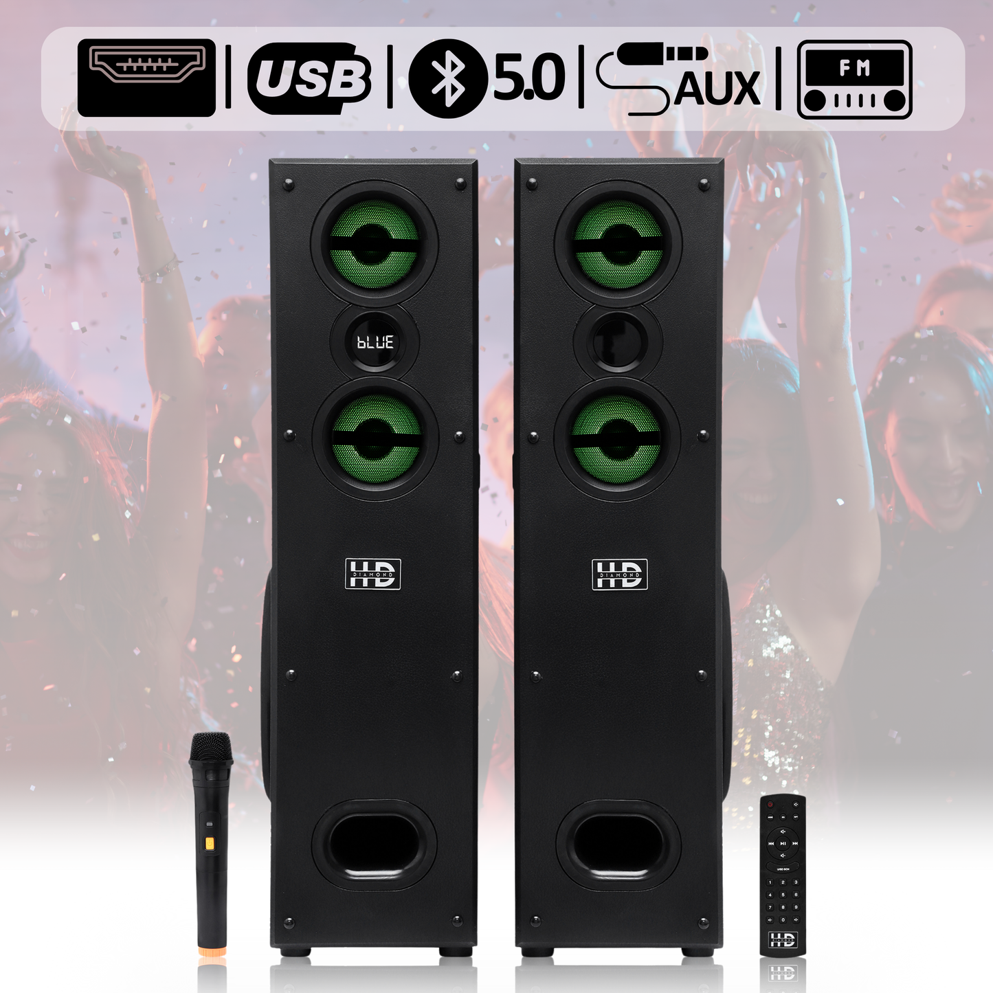 HD-1010BT 2.0 Multimedia Tower Speaker