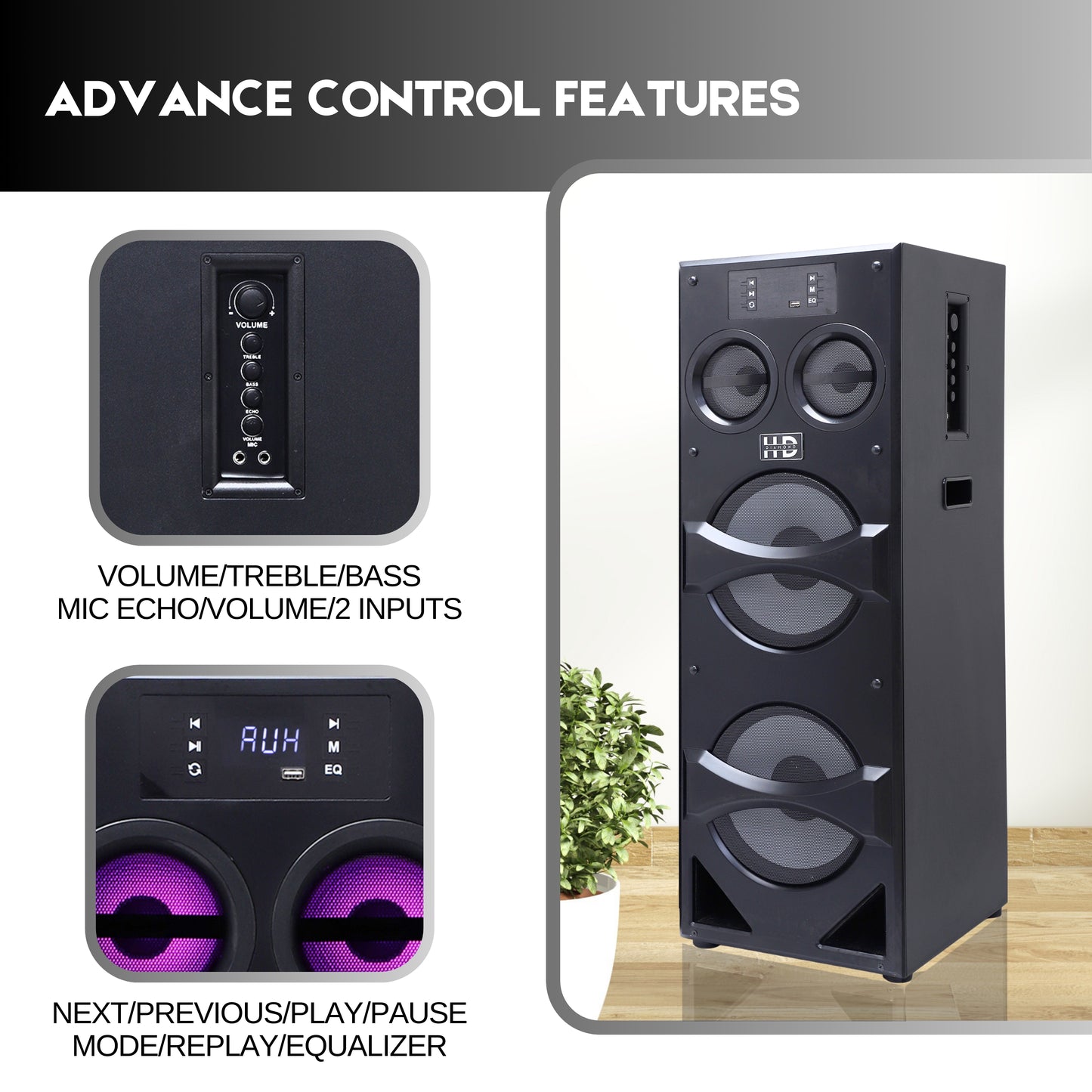 HD-30000BT GODZILLA - 2.0 Multimedia Tower Speaker