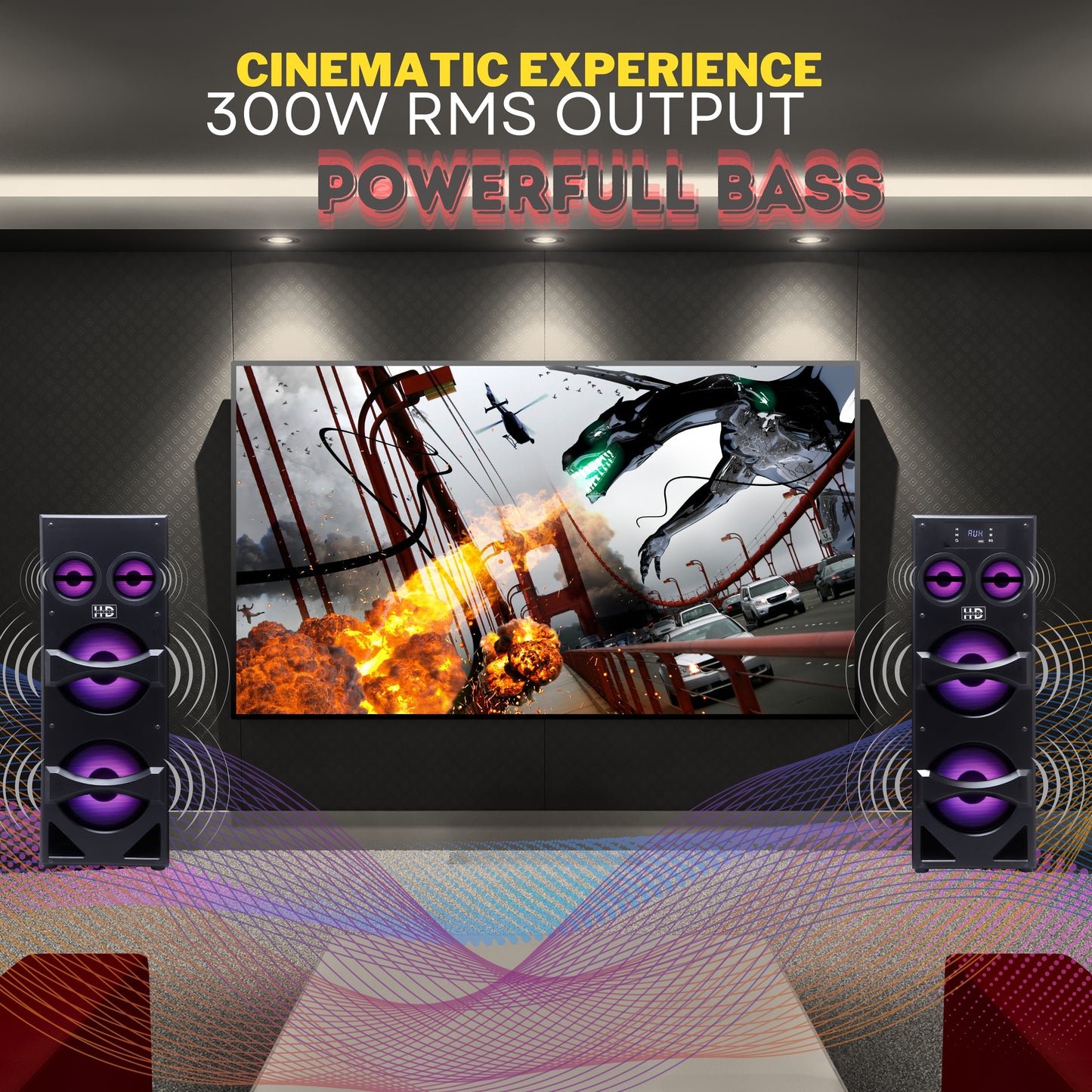 HD-30000BT GODZILLA - 2.0 Multimedia Tower Speaker
