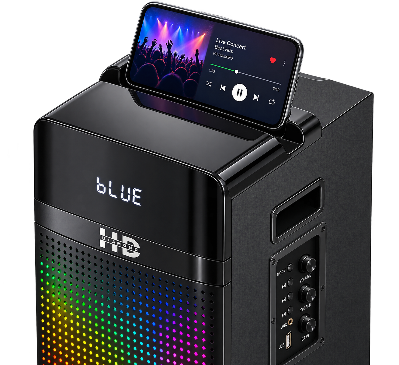 HD-STF10 Party Tower Speaker | 150W | 10" Woofer | RGB Light