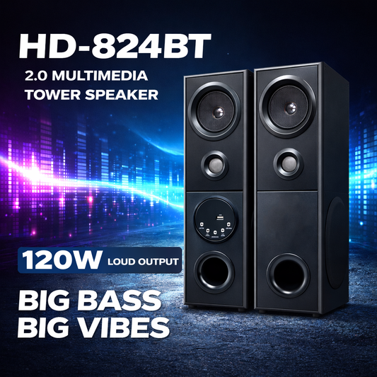 HD-824BT – 2.0 Multimedia Tower Speaker