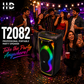 HD-T2082 Professional Portable Party Speaker with Dual 8" Woofers & Dragon Tail RGB Light