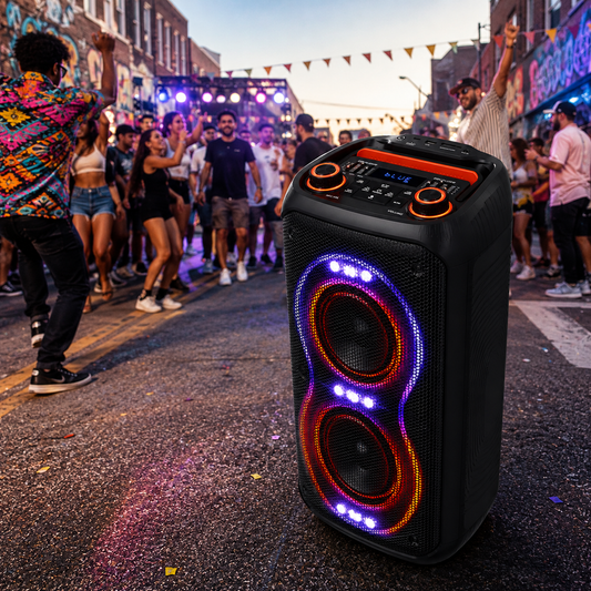 HD-T1062 Portable Party Speaker with Dual 6.5" Woofer
